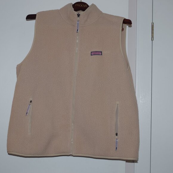 Vineyard Vines Sherpa Harbor Cream Vest Women’s Size : XL - Picture 4 of 6